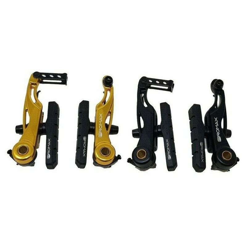 PROMAX P-1 FRONT / REAR ALLOY V BRAKE ARMS 85MM IN GOLD OR BLACK WITH BRAKE PADS