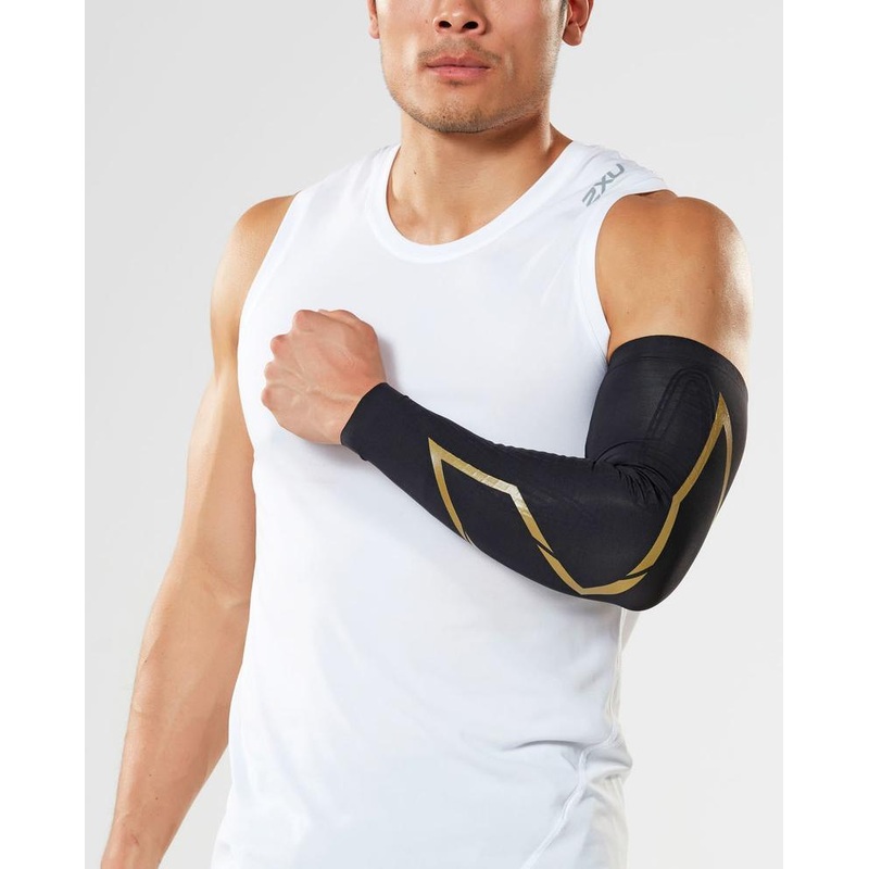 2XU UA3513A Force Compression Arm Guards (Black/Gold)