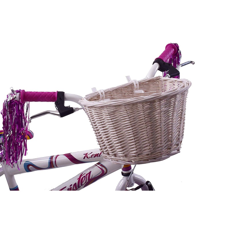Classic Vintage Style Kiddies Girlie Bike Wicker D-shape Shopping Basket