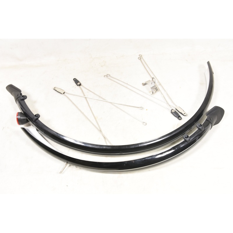 700c Hybrid Trekking Bike Mudguards 56mm Wide Lightweight Dynamo Routing Black NOS