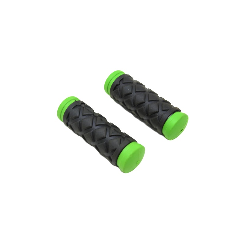 Pair 90mm Raleigh Strika Kiddies Bike, Childrens Cycle Handlebar Grips Green & Black