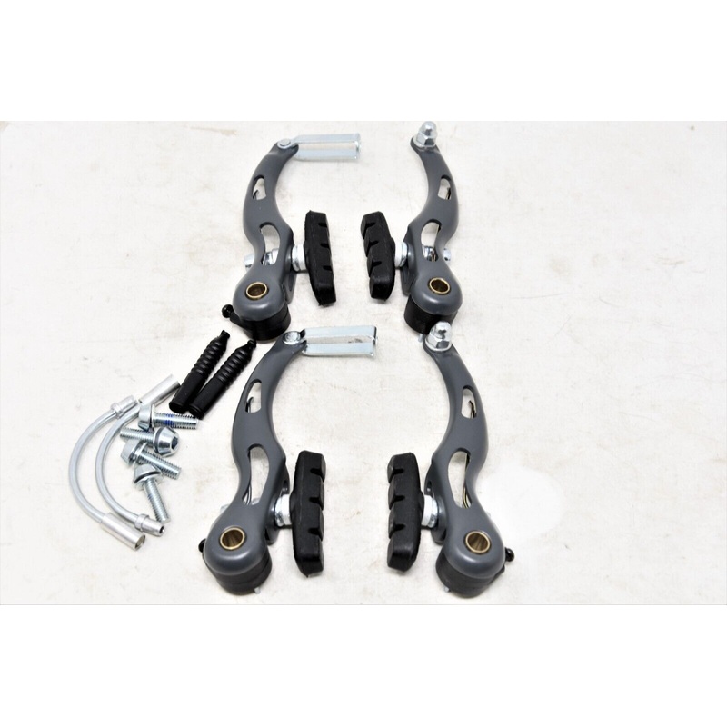 Set Steel Front & Rear V Brake Calipers Grey For Mtb Bike All Types Bike 110mm