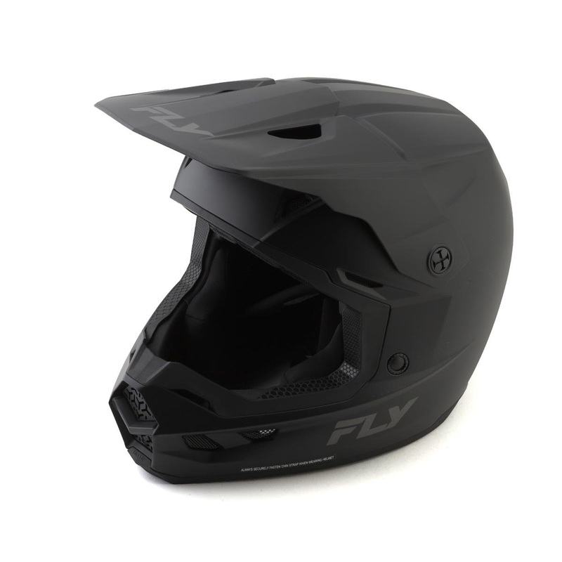 Fly Racing Youth Kinetic Solid Helmet (Matte Black) (Youth L)