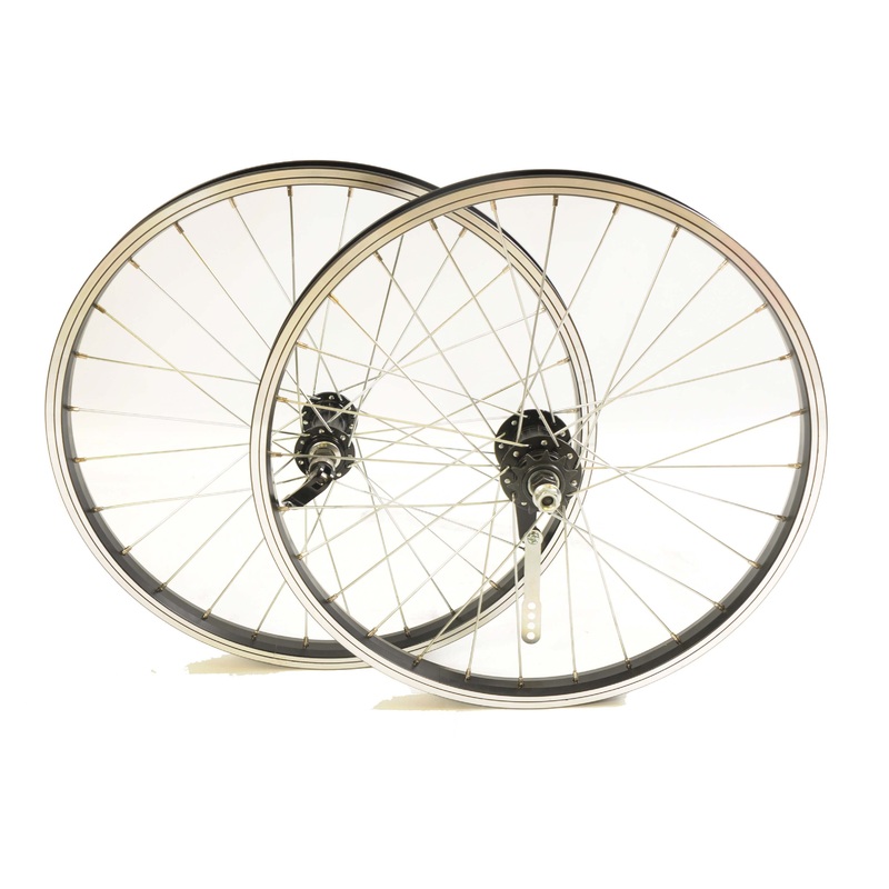 PAIR FOLDING BIKE-SHOPPER WHEELS 20 x 1.75 HIGH GEAR COASTER BRAKE 11 TEETH DRIVE COG
