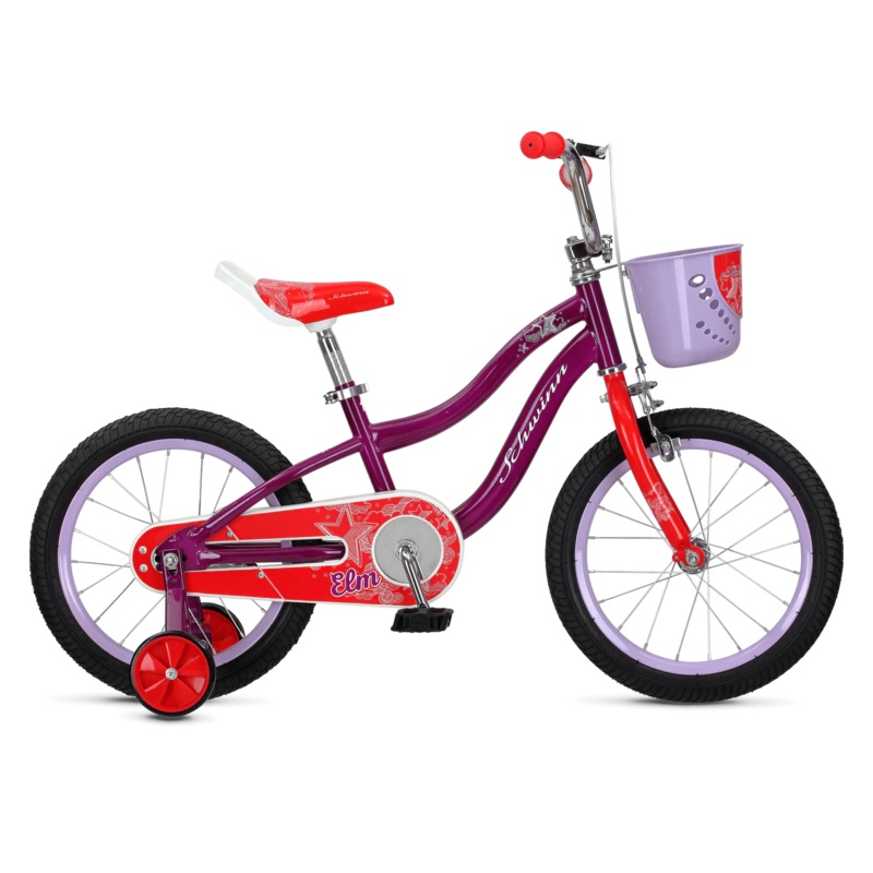Schwinn Elm 16 Wheel Purple / Red Kids Bike With Stabilisers