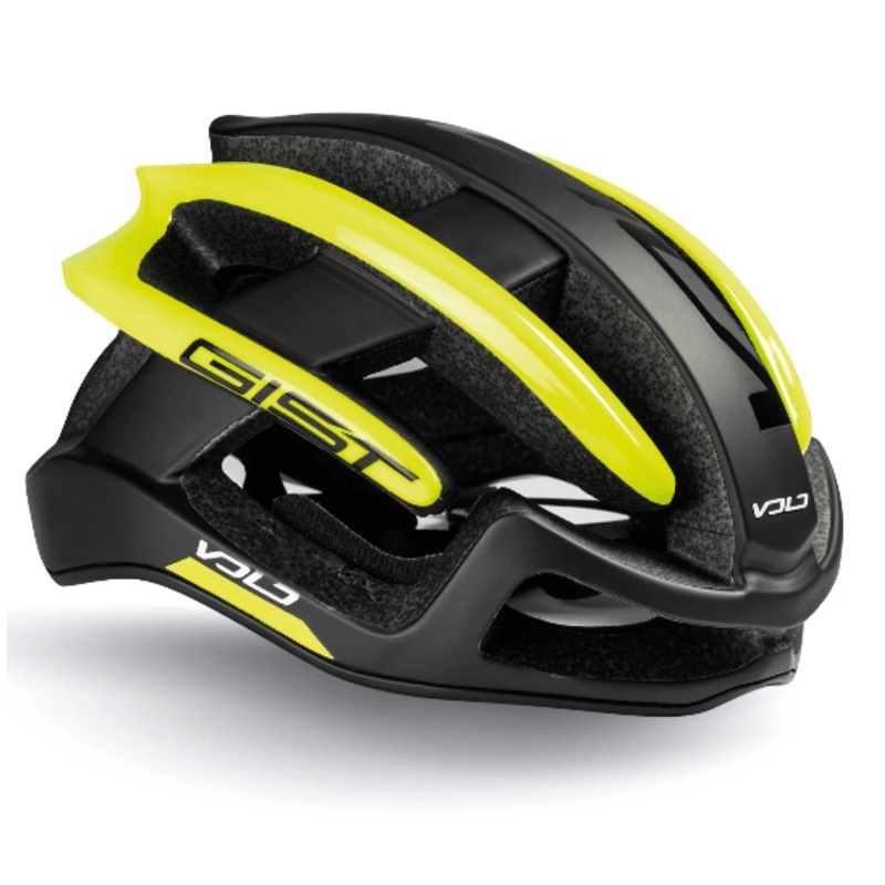 Gist Volo Road Cycling Helmet (Black/Neon Yellow)