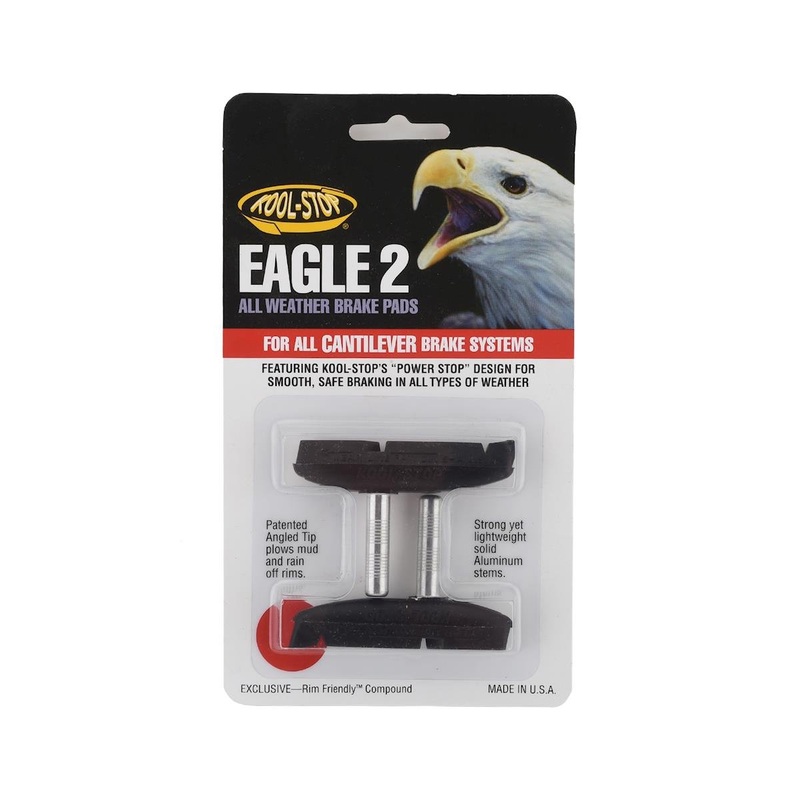 Kool Stop Eagle 2 Canti Brake Pads (Black/Red) (1 Pair) (Black Compound) (Smooth Post)