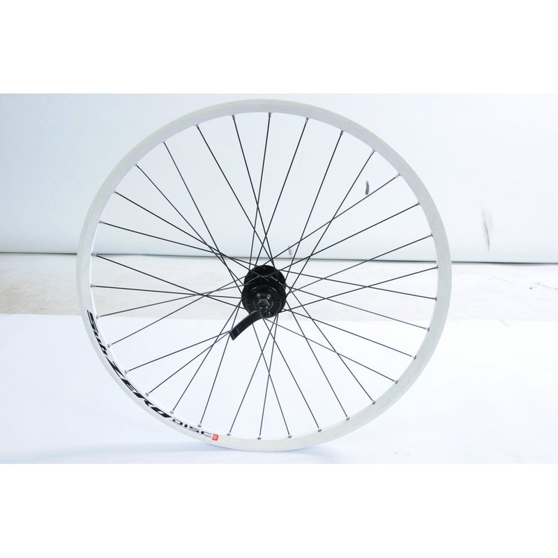 26 MTB (559×17) DISC HUB BIKE FRONT WHEEL WHITE ALLOY SUB ZERO DOUBLE WALL RIM
