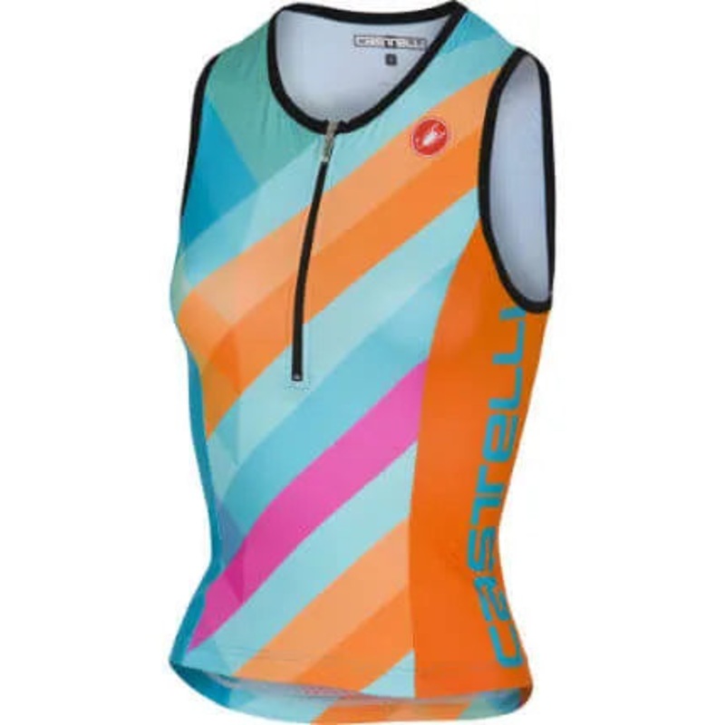 Castelli Core Women’s Tri Singlet (Coral/Light Blue)