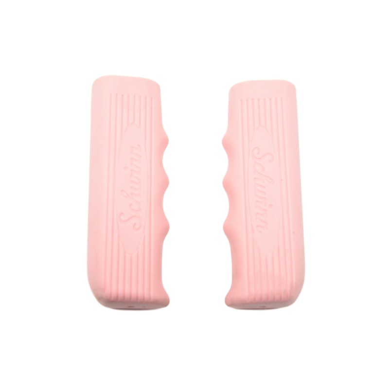 Pair Schwinn Pink Bicycle Kraton Rubber Handlebar Grips Cruiser Or Ladies Bike