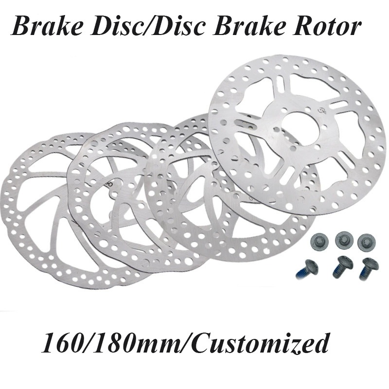 Factory Direct Supply 160mm Stainless Steel Bike Brake Pads, 6-Bolt/Center Lock, Customizable