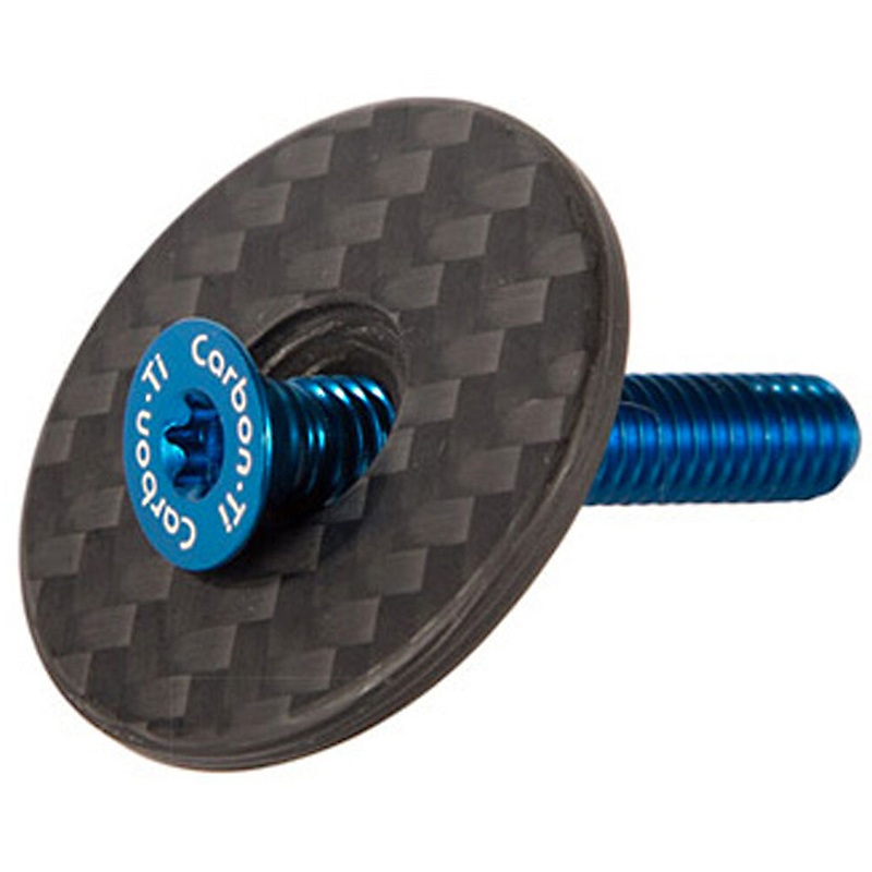 Tappo serie sterzo Carbon-Ti X-Cap Carbon Matte – Blu