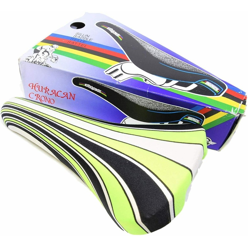 1980s Huracan Crono Race Bicycle Saddle Green Black Stripe Gitane $120 USA NOS