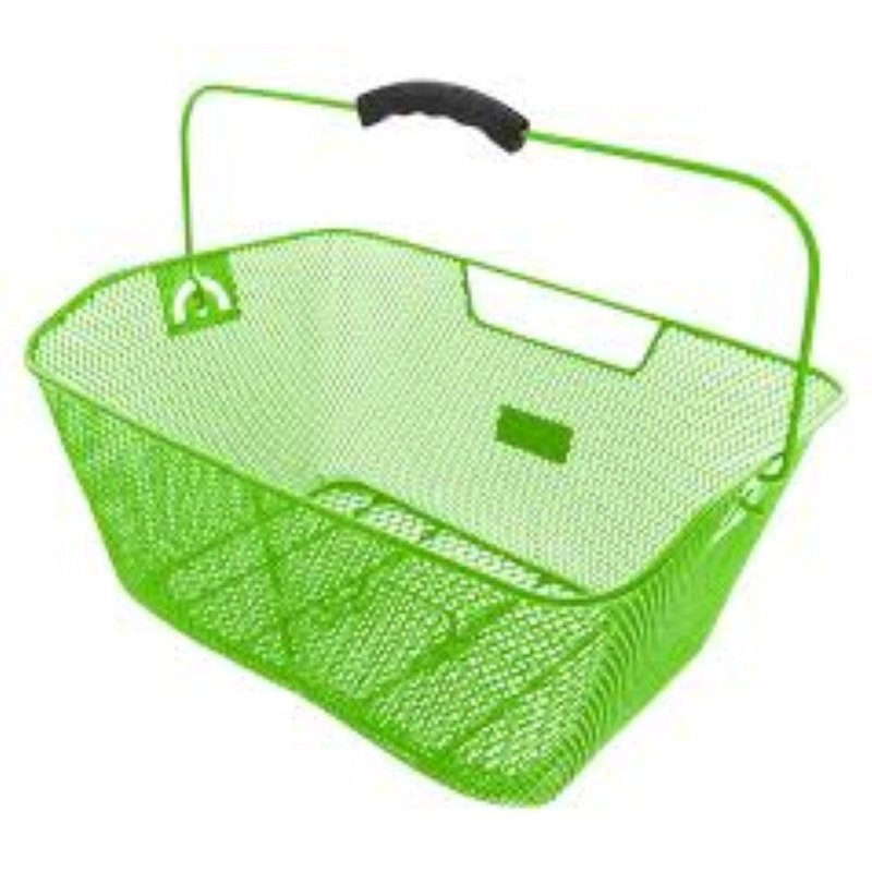Green Bicycle Wire Mesh Basket Fits On To Front Or Rear Carrier Shopping Luggage