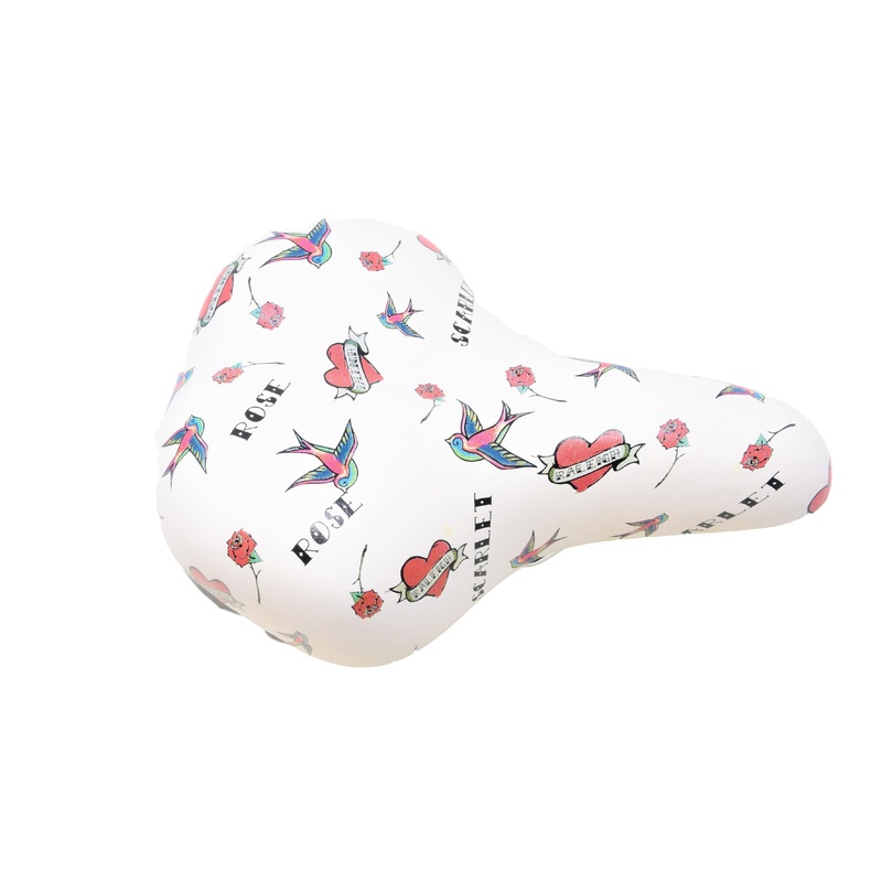 Raleigh Scarlet Rose Luxury White Spring Cycle Seat Saddle For 24 26 Girls Bike