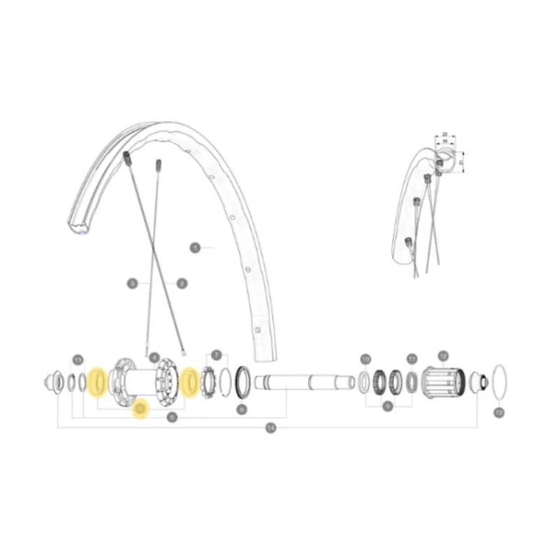 Mavic ID360 Ksyrium SL Rear Wheel Hub Bearings