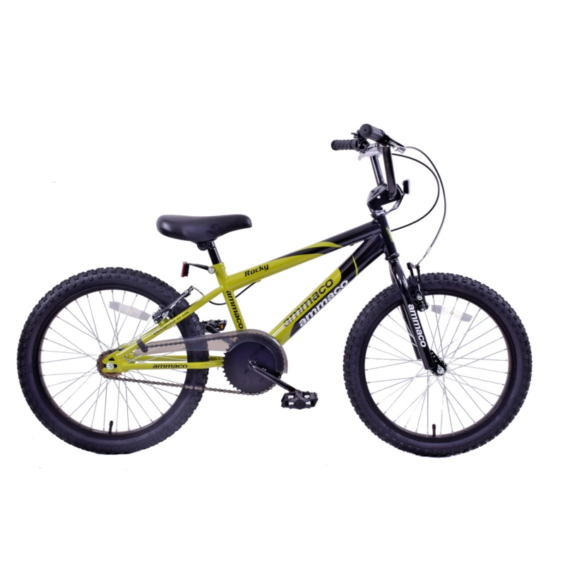 Ammaco Rocky 18 Wheel BMX Kids Boys Childs Green & Black Bicycle Bike Age 6+