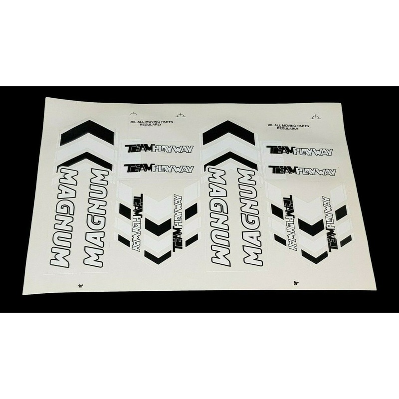 BIKE FRAME DECAL SHEET MAGNUM TEAM PLAYWAY BLACK & WHITE STICKER SET NEW
