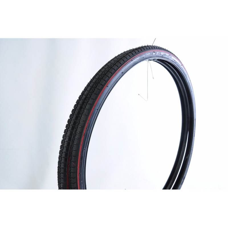 26 x 1 3-8 (590-37)TYRES WITH REDLINE FOR VINTAGE CLASSIC ROADSTER TOURIST BIKE