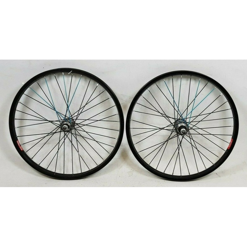PAIR OF 20 BLACK BIKE ALLOY WHEELS FOR RALEIGH FADER 2013 OR ANY 20 MULTISPEED