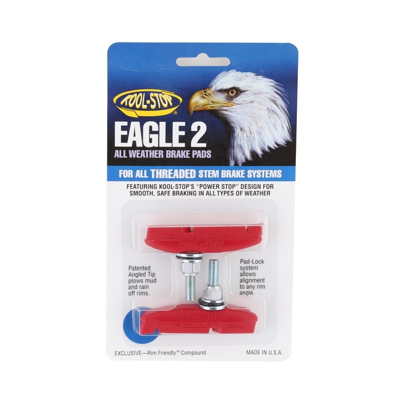 Kool Stop Eagle 2 Brake Pads (Red) (1 Pair) (Threaded Post)