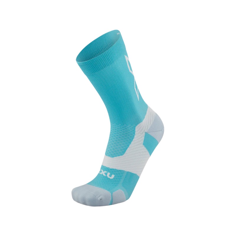 2XU UA7005E Vectr Light Cushion Crew Running Socks (Moonstone/Black)