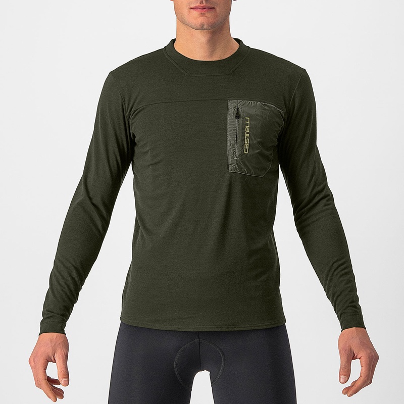 Maglia maniche lunghe Castelli Unlimited Merino – Verde