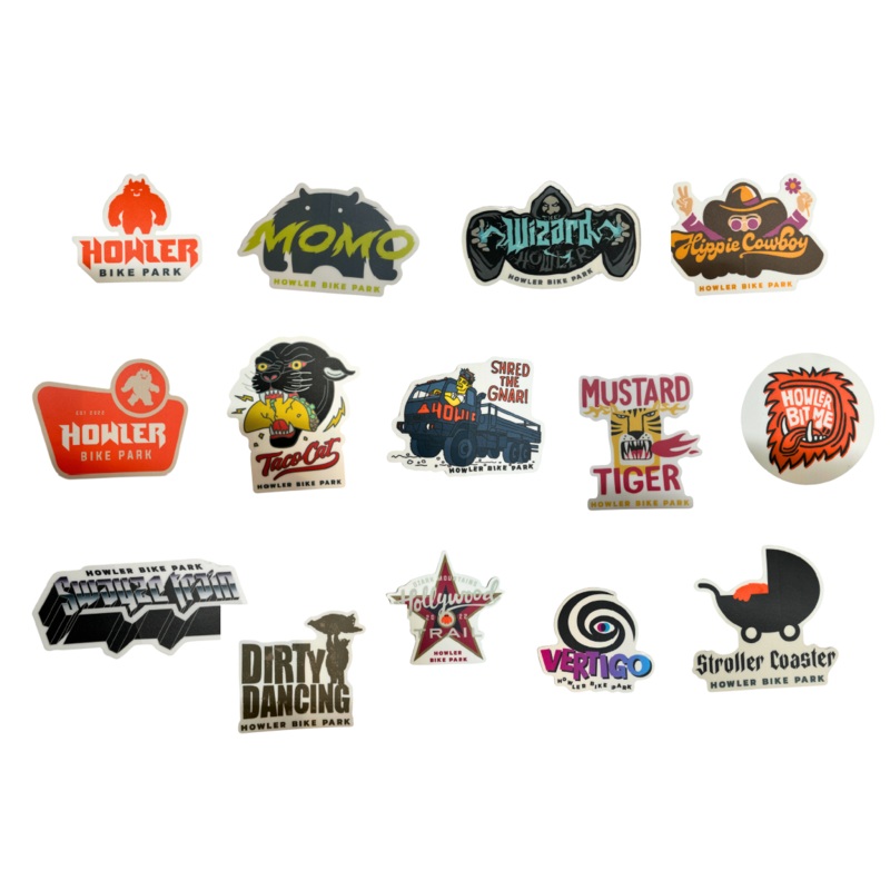 Howler Sticker|Signature|Vintage|Hank|Howler Bit Me|TacoCat|Swayze Train|StrollerCoaster|Hippie Cowboy|Shred the GNAR|The Wizard|Mustard Tiger|Momo|Dirty Dancing|Hollywood|Vertigo