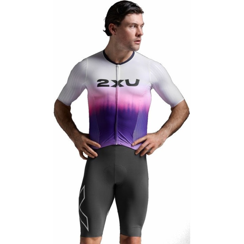 2XU MT7393D Light Speed React Men’s Triathlon Suit (White/Turbulence)