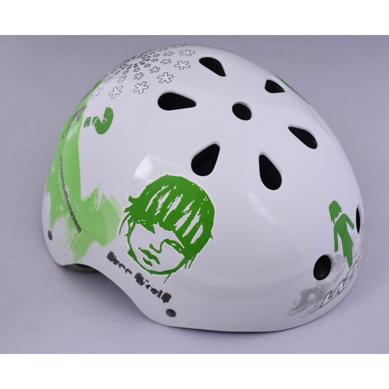 Lazer Trashy Skate BMX Bike Crash Helmet 50-54cm Or 58-62cm Green – White
