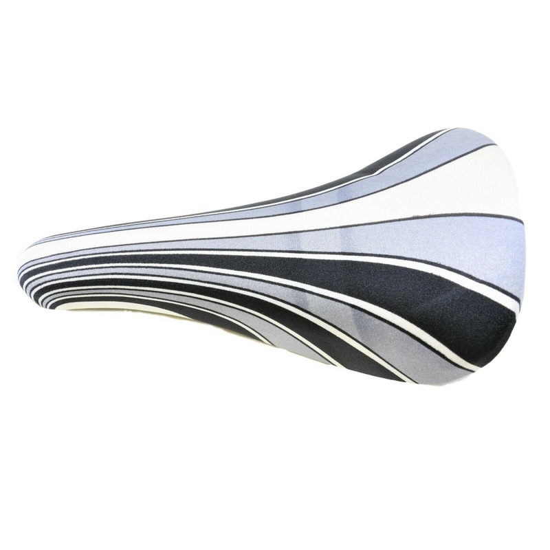 80s Replica Crono Huracan Ges Race Bike Saddle Grey And Black Striped Gitane Style