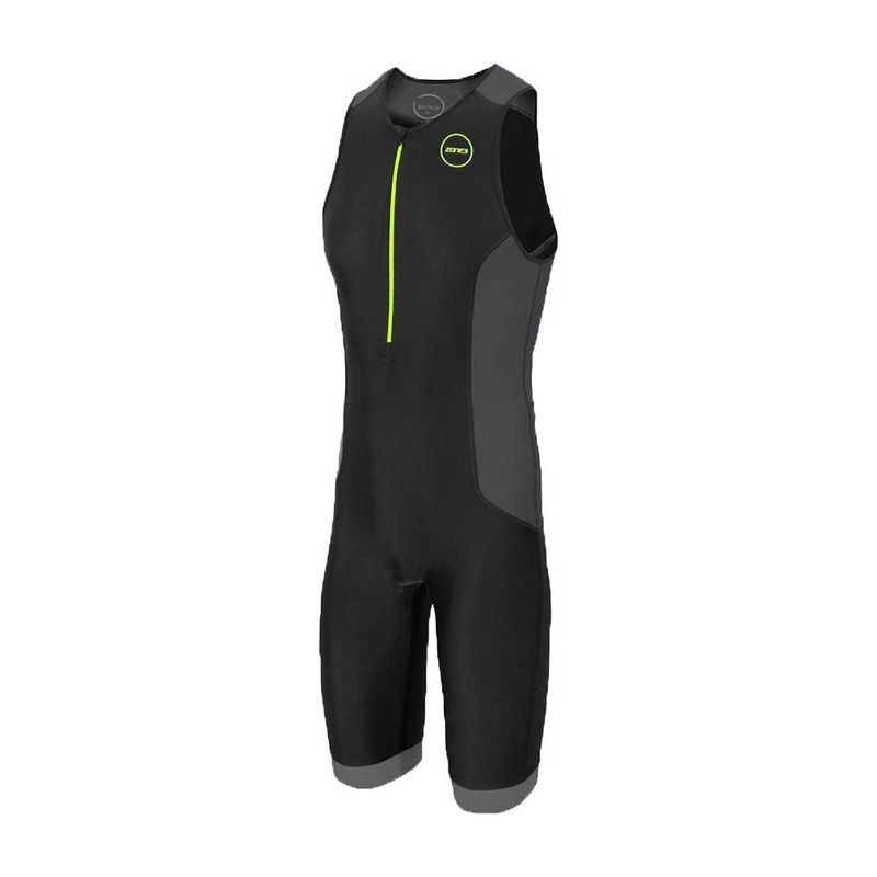 Zone 3 Aquaflo Plus Sleeveless Men’s Triathlon Suit (Black/Neon Green)