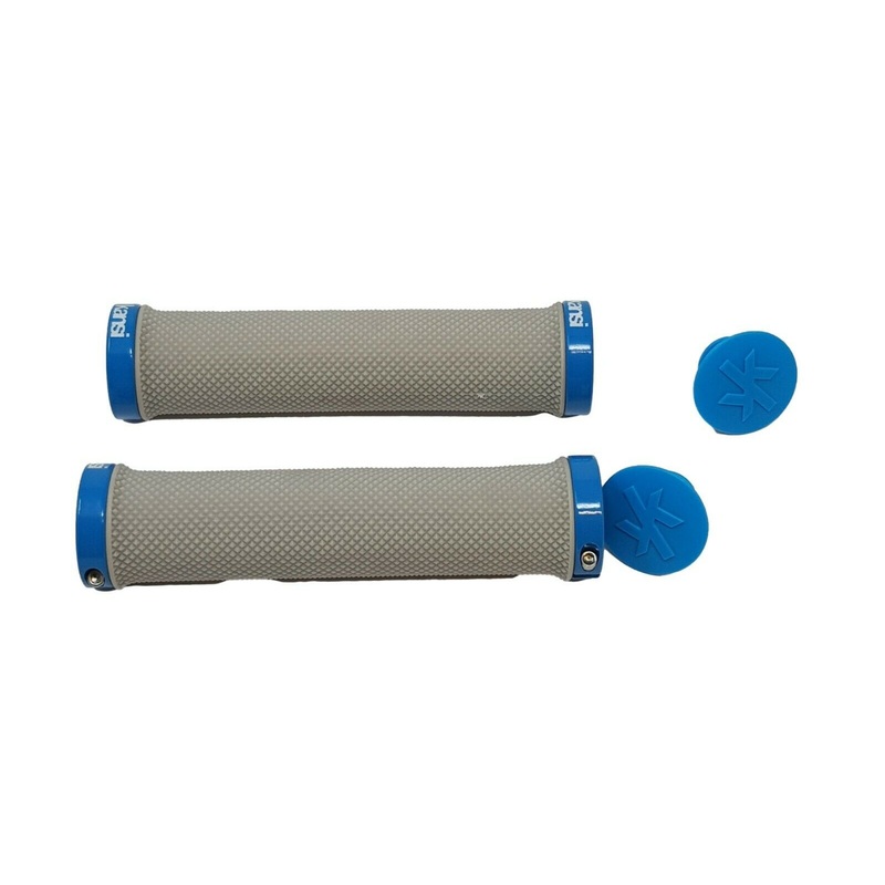 135mm Lock On Handle Bar Grips, Grey & Blu, Kansi Bikes, Folding Bikes, Mtb Bike