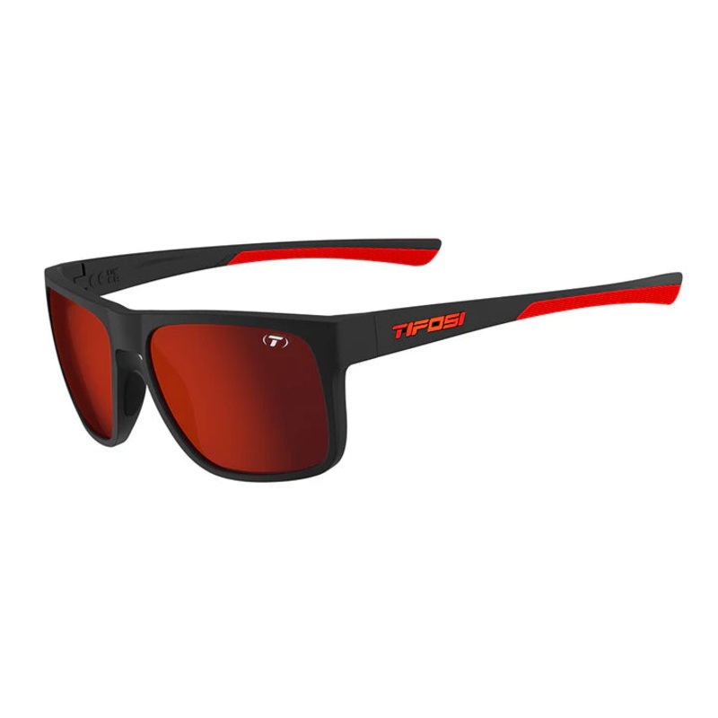Tifosi Swick Sport Sunglasses (Satin Black/Crimson Frame)