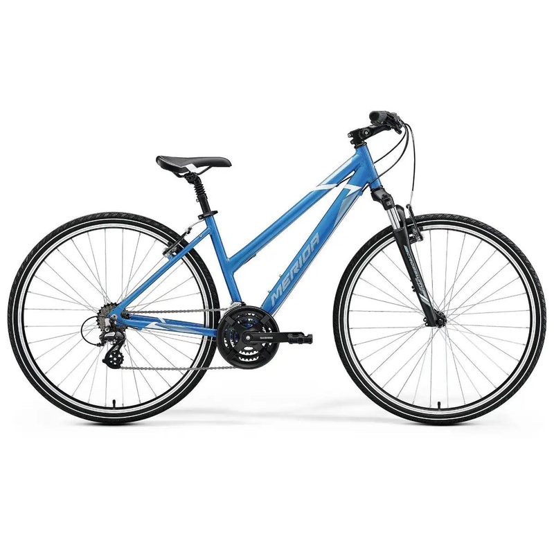 Merida Crossway 10-V Women’s Bike (Steel Blue/White)