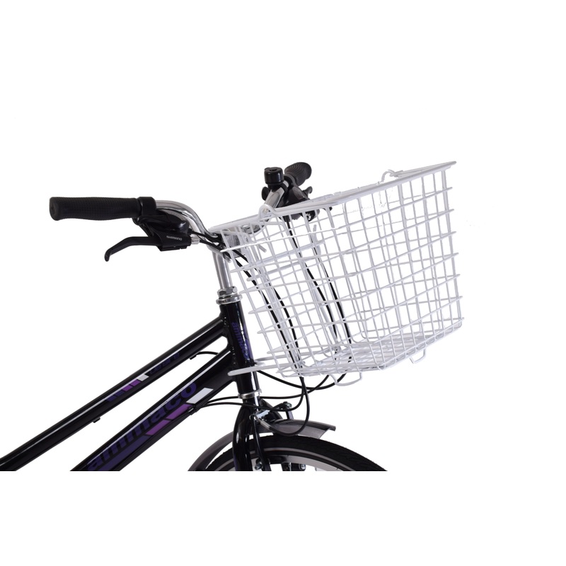 Super Square Bicycle Shopper Basket Front Fitting Cycle White Mesh Wire Bike Basket