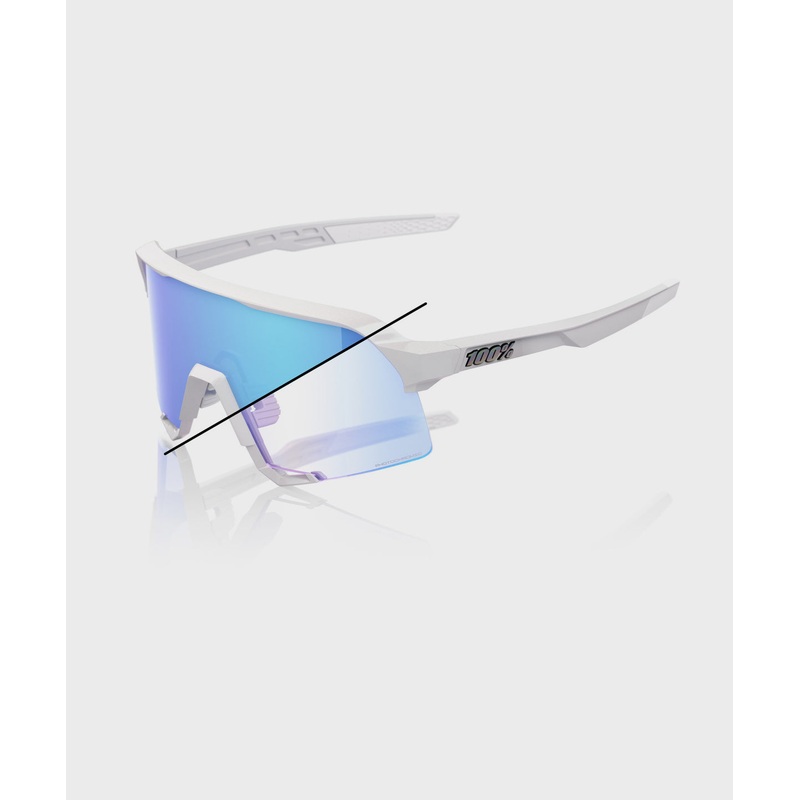 100% S3 Bastille LE Glasses|Pearl White Glitter / Blue Mirror Photochromic