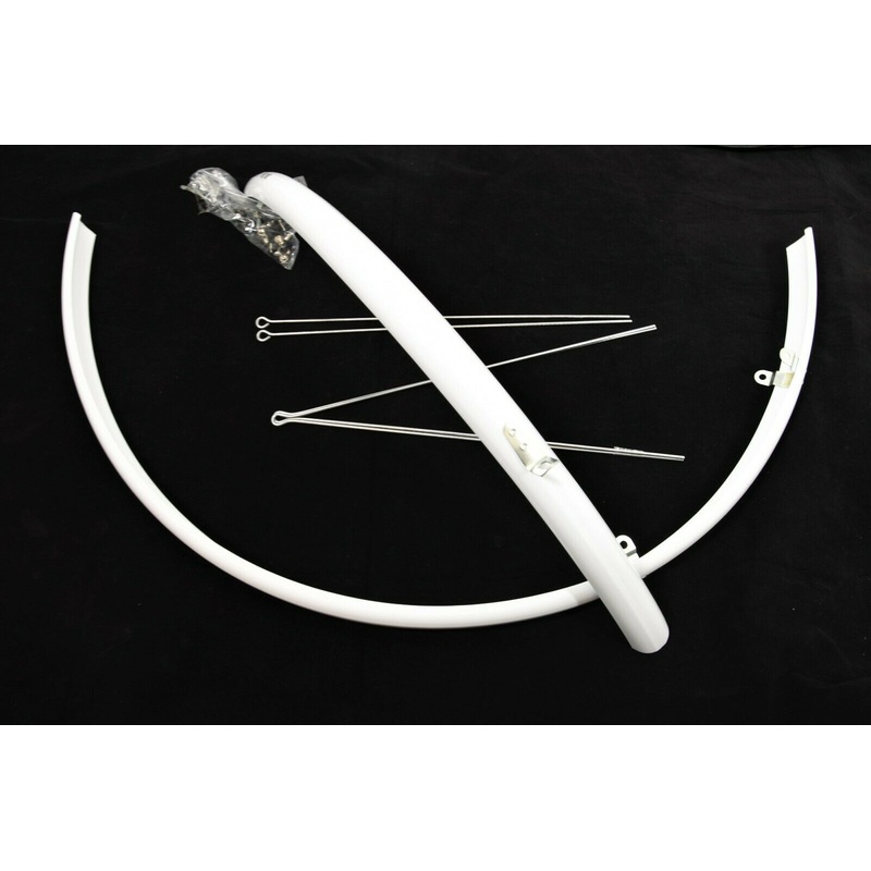 700c 27 35mm Narrow Racing Fixie Road Bike Full Length White Mudguards cycle