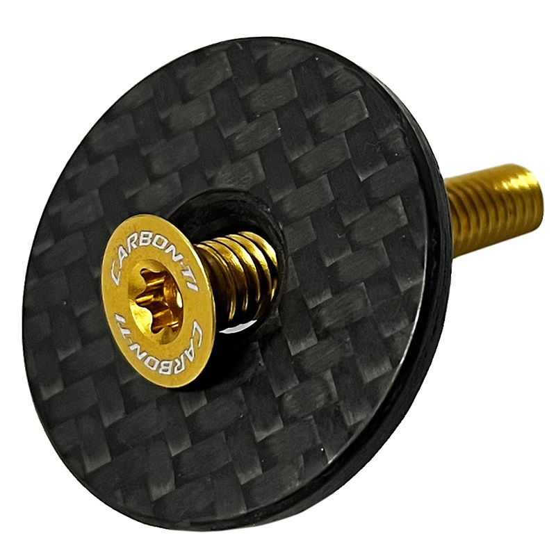 Tappo serie sterzo Carbon-Ti X-Cap Carbon Matte – Oro