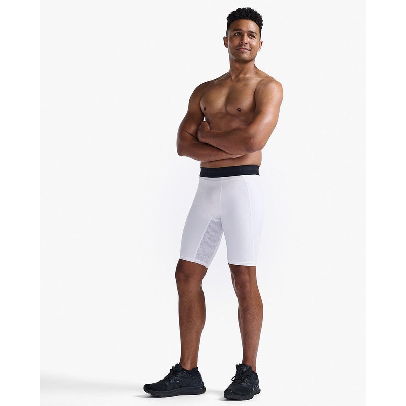 2XU MA7198B  Base Layer Men’s Compression Shorts (White/White)