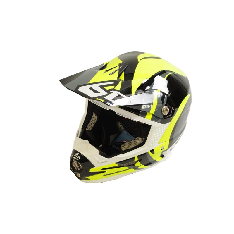 6D ATR-1 Flo Moto-X – Motocross Helmet – XL  Black – Neon Yellow