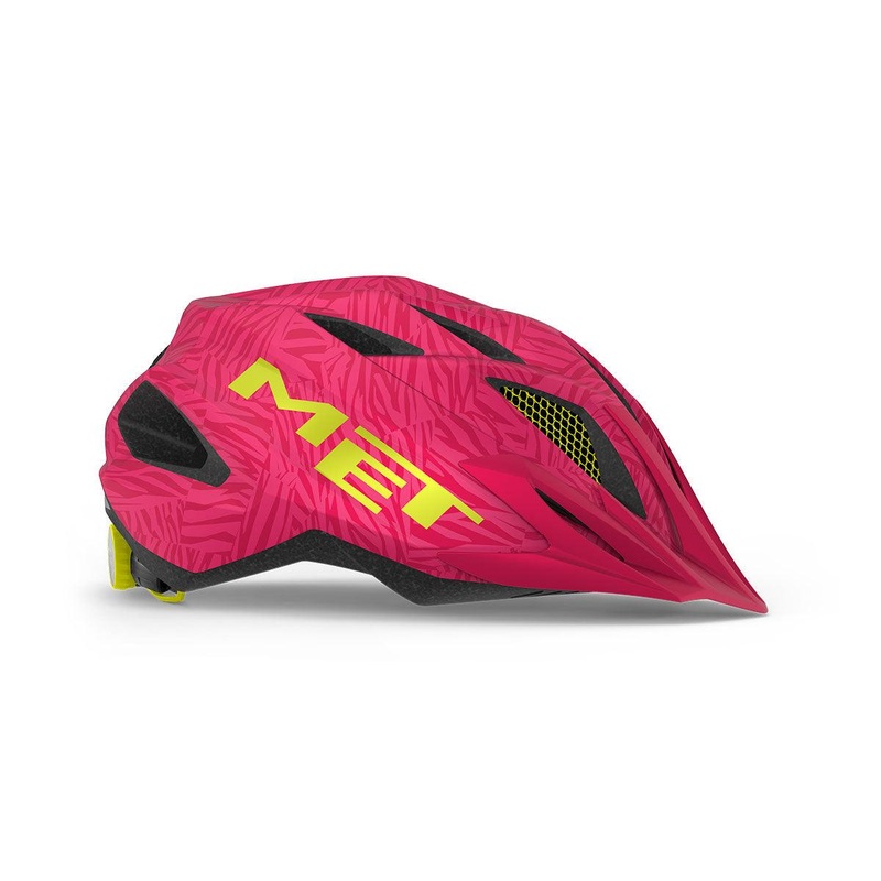 MET Crackerjack Kids Cycling Helmet (Pink/Texture Green/Matt)