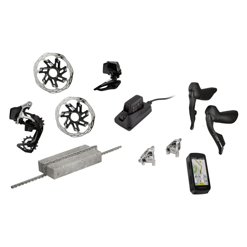 SRAM Red eTap AXS Road Groupset – 2×12-Speed HRD Shift/Brake Levers FM Calipers CL Rotors Chain F/R Derailleurs Hammerhead Karoo E1