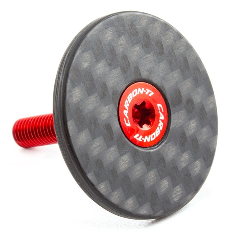 Tappo serie sterzo Carbon-Ti X-Cap Carbon Matte – Red