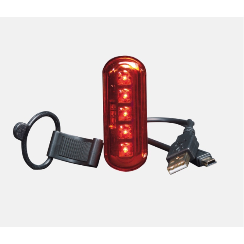 Top Class Wowow Bicycle Rear Light WO254 5 LED USB Charge Easy Clip On-Off