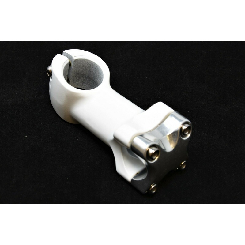 1 1/8 ALLOY WHITE 80mm SHORT REACH A-HEAD HANDLEBAR STEM 4 BOLT CLAMP 15 DEGREE