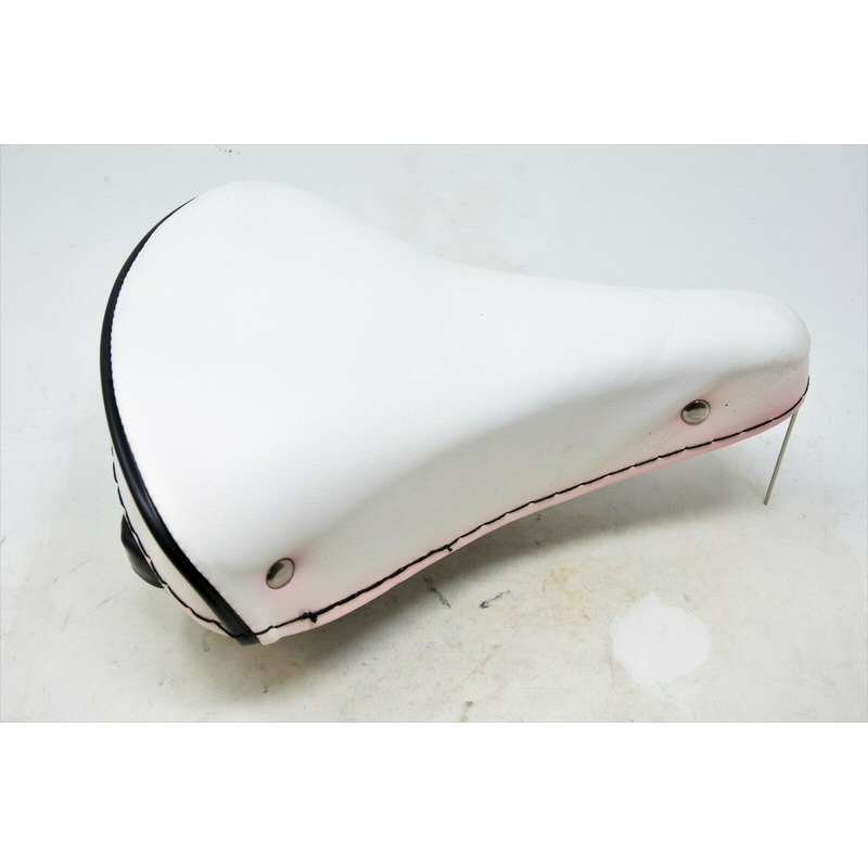 San Marco White – Pink Bled Edge Classic Sprung 80s Bike Saddle Seat Caprice Etc