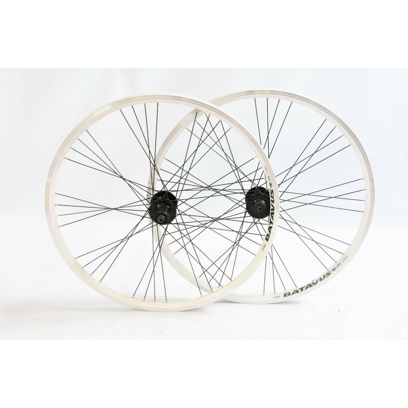 Pair Disc Hub 26 MTB Wheels  9 X 4 Spoking White Airline Double Wall Rims Suits 8 Or 9 Speed Cassette Quick Release