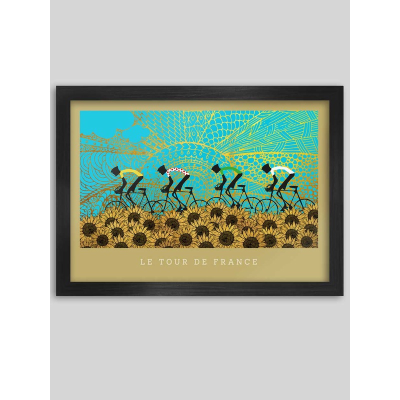 Tour de France Sunflowers Cycling Poster Print