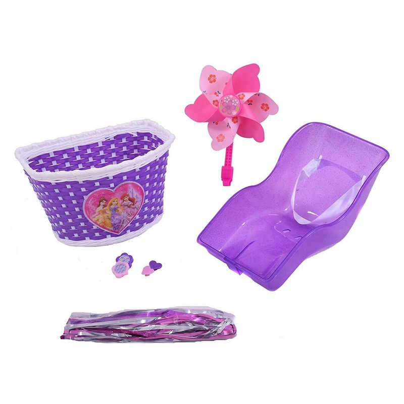 Girls Bike Purple Fantastic Gift Pack, Dolly Seat, Basket, Windmill And Tassels